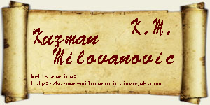 Kuzman Milovanović vizit kartica